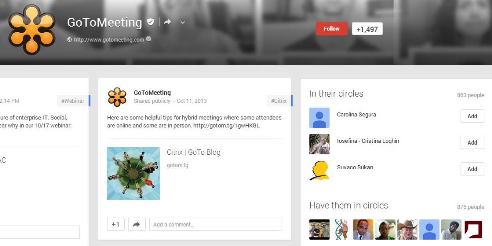 GoToMeeting Google+ Page