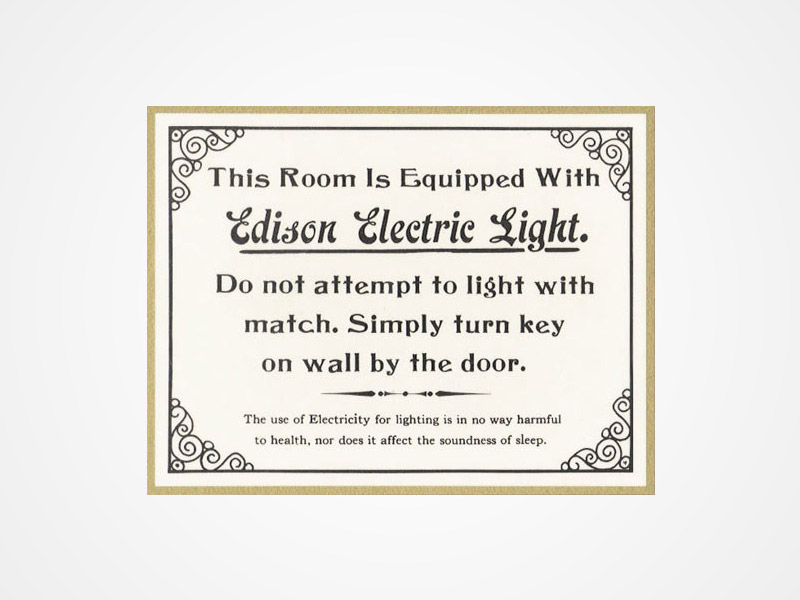 Vintage Edison Electric Light Sign