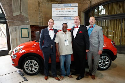 The Active Marketing team with the winner of a brand new 2015 Fiat 500
